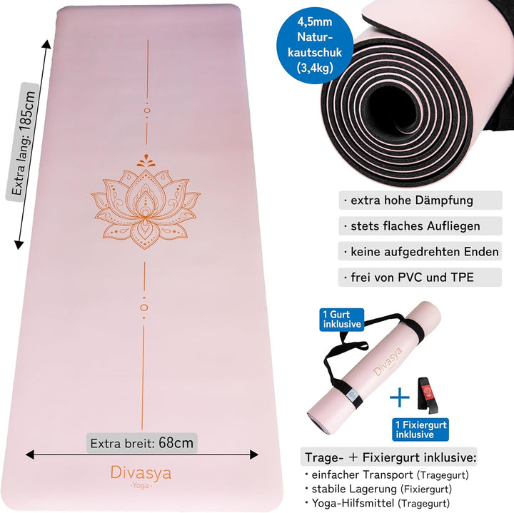 Premium Yogamatte rutschfest: Naturkautschuk rutschfest & japanische professional grip Oberfläche |