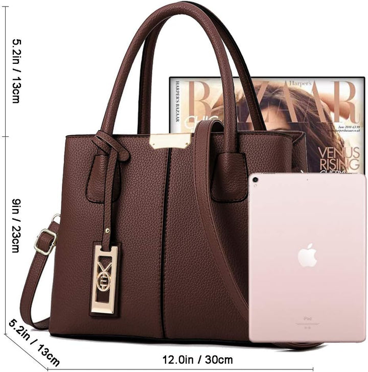 COCIFER Geldbörsen und Handtaschen für Damen, Schultertasche, Tragegriff, Satchel D Kaffee, D Kaffee