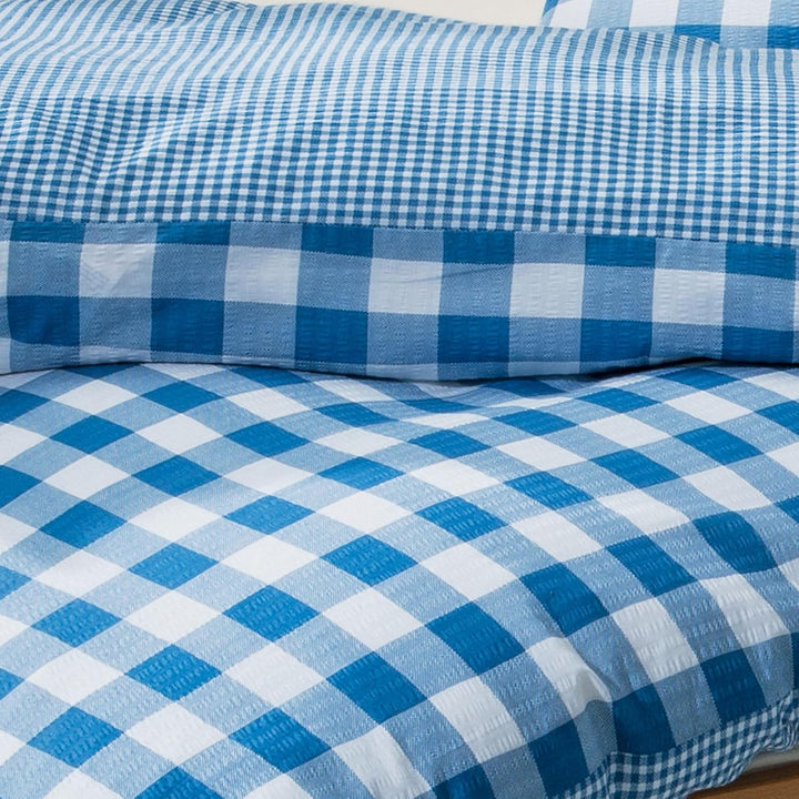 Erwin Müller Wendebettwäsche Seersucker blau-weiss Grösse 135x200 cm (40x80 cm) 135x200 cm (40x80 cm
