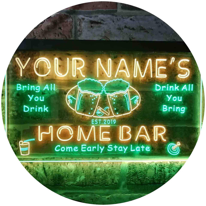 Personalized Your Name Est Year Theme Home Bar Beer Dual Color LED Barlicht Neonlicht Lichtwerbung N