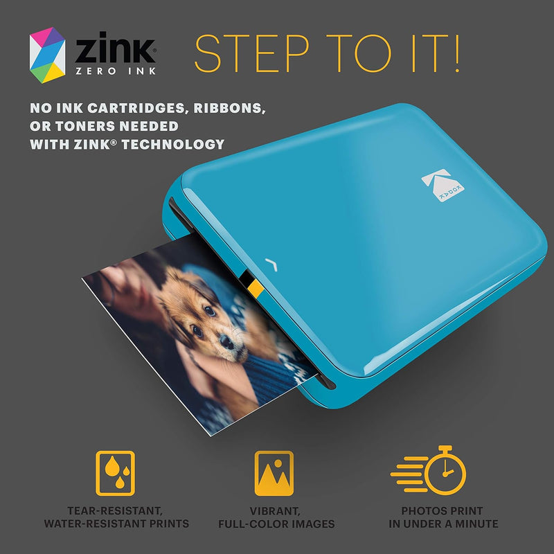 KODAK Step Instant Fotodrucker mit Bluetooth/NFC, ZINK-Technologie und KODAK App für iOS und Android