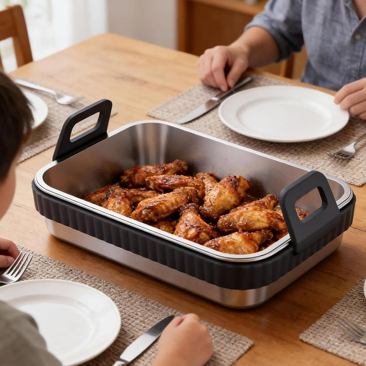 Air Fryer Backblech Grillrost mit Silikongriff | Küchen-Heissluftfritteusen-Backform Für Private Küc