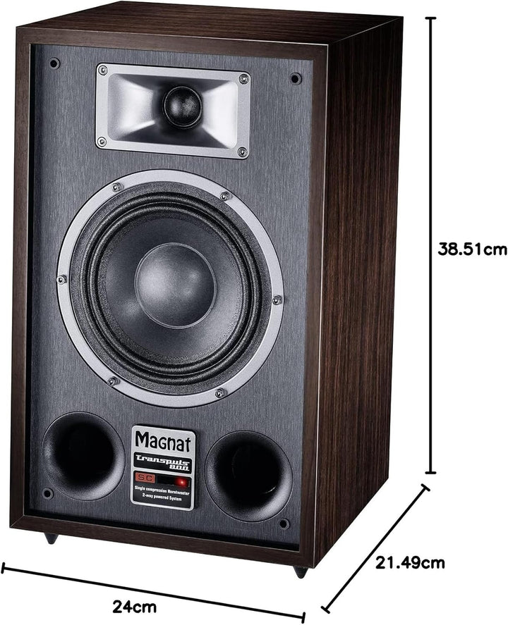 Magnat Transpuls 800A, aktive Retrolautsprecher mit vielfältigen Anschlüssen wie HDMI® mit ARC oder