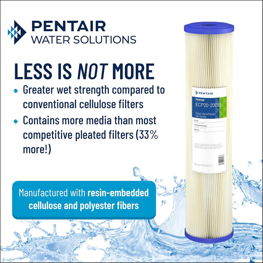 Pentek - 255490-43 ECP5-BB Plissee-Zellulose-Filterkartusche, Polyester, 24 x 10 cm, 5 Mikron.