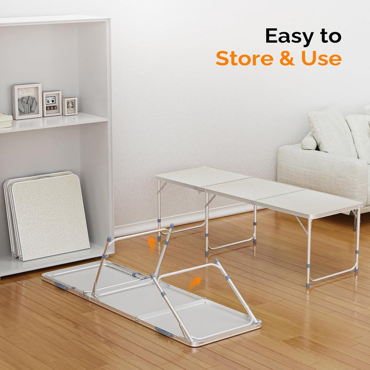 Bonnlo Klapptisch Höhenverstellbar, Gartentisch Wetterfest, Balkontisch Klappbar – Tragbarer Mehrzwe