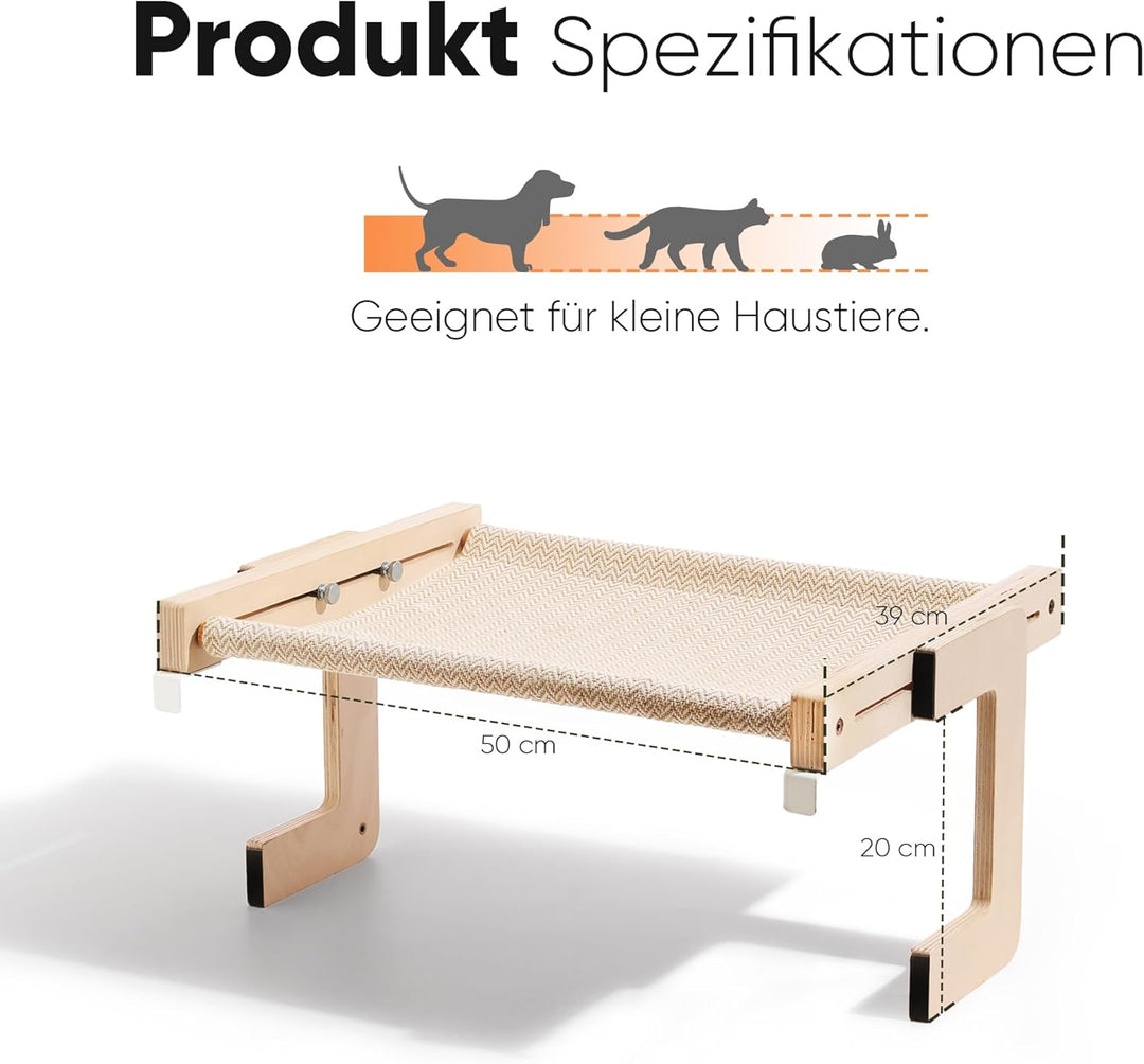 FUKUMARU Katzenhängematte, Fensterbank- und Bodenablage, Fensterbett für grosse Katzen, verstärkte H