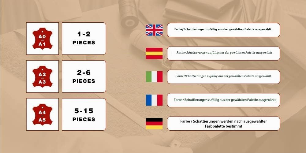Lederstücke - Variierende Lederbündel in verschiedenen grünen Farbtönen, Leder Zuschnitt, Extra Gros