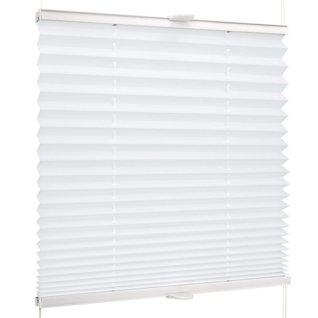 SchattenFreude Basic Klemmfix-Plissee für Fenster | Mit Klemm-Haltern | Ohne Bohren | Reinweiss, Bre
