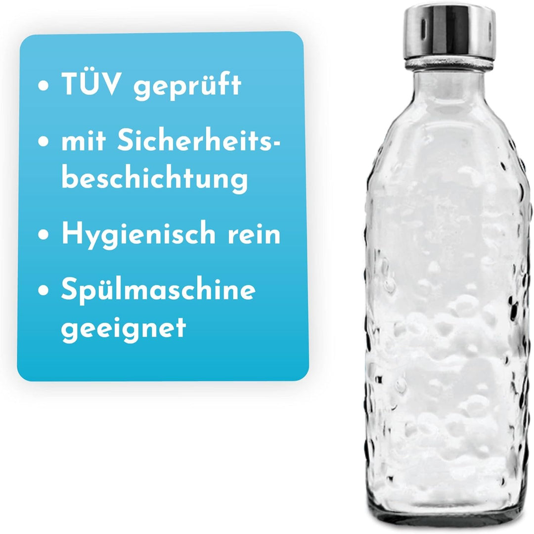 SodaBär® | Glasflasche für Wassersprudler (SodaStream*, Aarke*, uvm.) | 0,75l im Retro Look | Die ök
