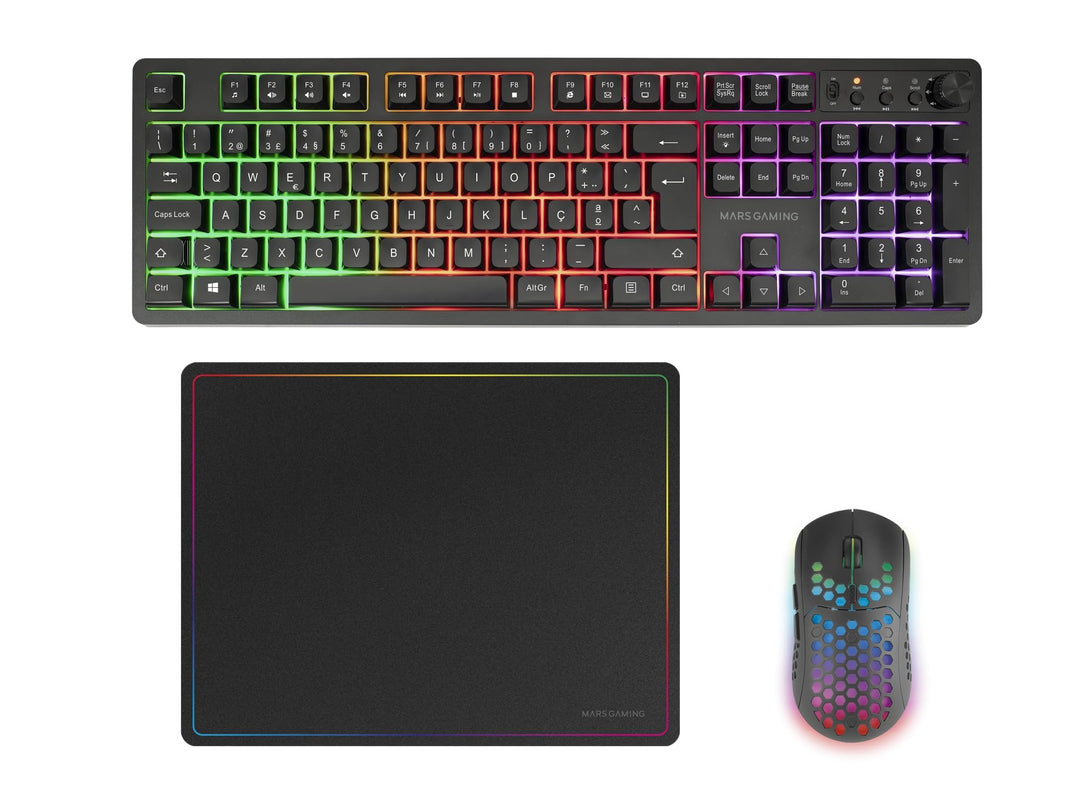 Mars Gaming MCPWX, Portugiesisch, Kabelloses Gaming-Combo, DualPro Link 2.4GPRO-Technologie, Vollfor