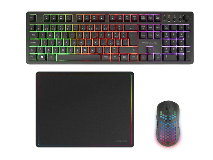 Mars Gaming MCPWX, Portugiesisch, Kabelloses Gaming-Combo, DualPro Link 2.4GPRO-Technologie, Vollfor