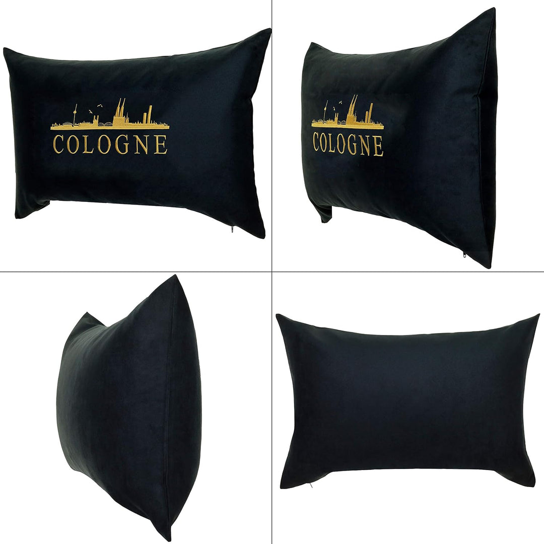 EXPRESS-STICKEREI KÖLN Kissen mit Füllung & Motiv Stadt/City Deutschland Geschenk Souvenir Wohnzimme