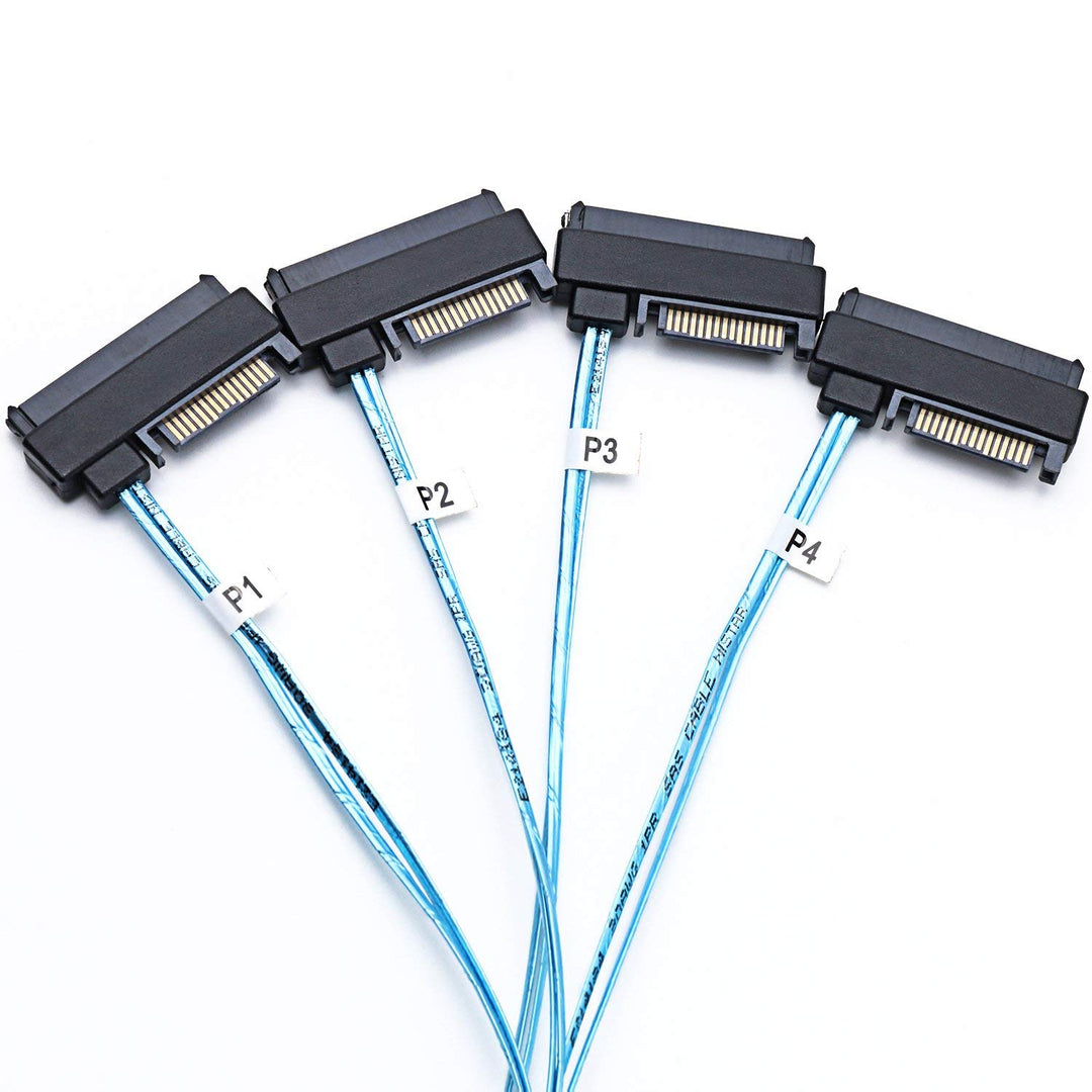 CableDeconn SFF-8643 interne Mini SAS HD auf (4) 29pin SFF-8482 Stecker mit SAS 15pol Power Port 12