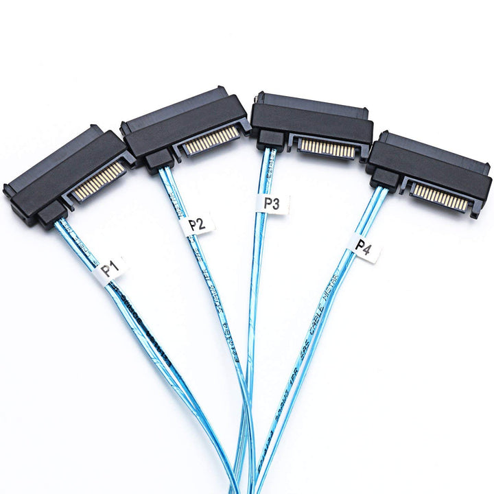 CableDeconn SFF-8643 interne Mini SAS HD auf (4) 29pin SFF-8482 Stecker mit SAS 15pol Power Port 12