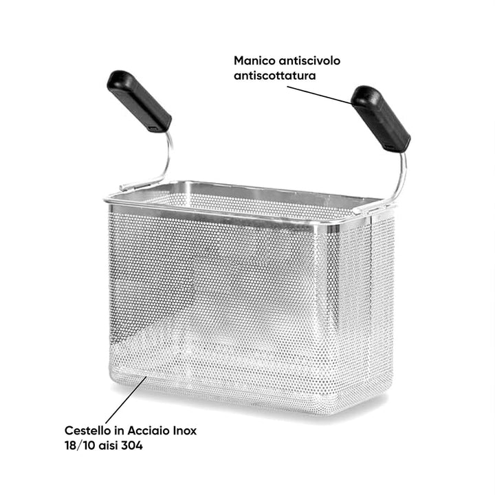 SENO & SENO Universeller Nudelkocher 1/3 aus Edelstahl 29 x 16 x 20 cm – ergonomischer Klappgriff –