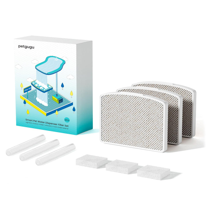 Katzenbrunnen Filter, 8-Stufiges Filtersystem, Ersatz-Filter für Katzenbrunnen PF1 und PF1L, Aktivko