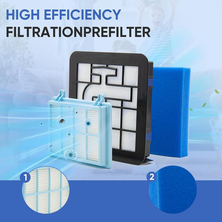 3 Stück FC8010/02 Filter für Philips PowerPro Compact 3000 Series Staubsauger FC9332/09 & FC9331/09