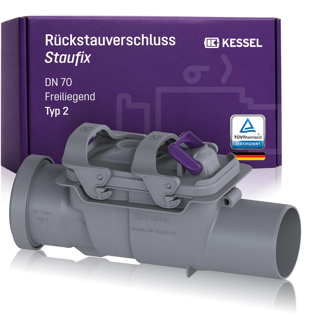 Kessel 73070 Rückstauverschluss Staufix für Abwasser, DN 70