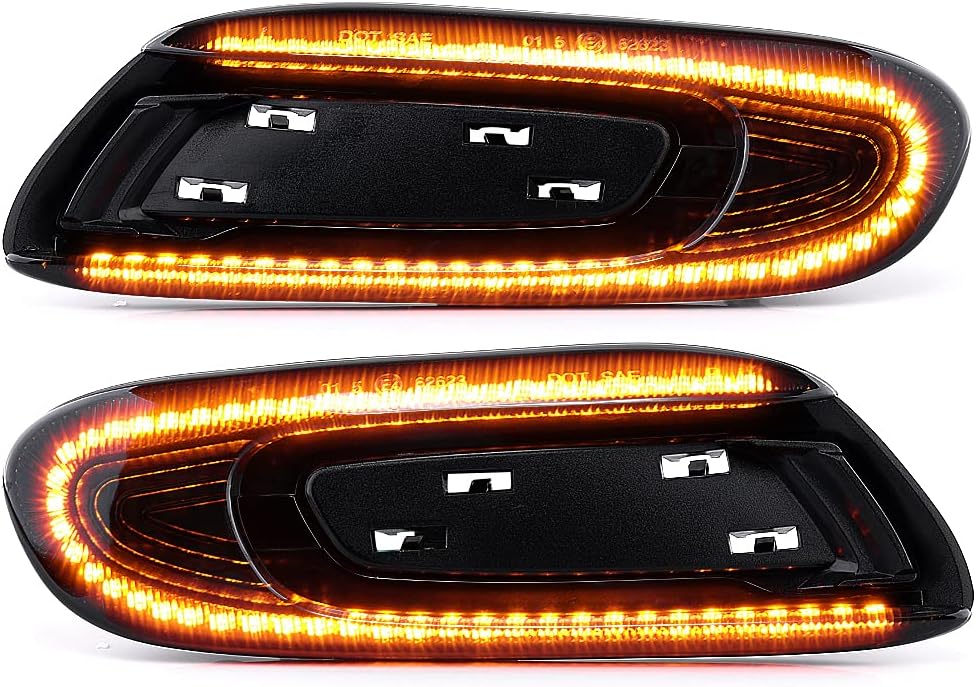2 x LED Blinker Seitenblinker Blinkleuchte Dynamisch Laufblinker mit E-Prüfzeichen Black Vision