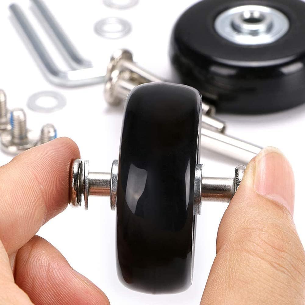JiaDanweng Kofferrollen Ersatz Rollen 4 Stück Set Reparaturset 50mm Wheels für Koffer Trolley Skate,