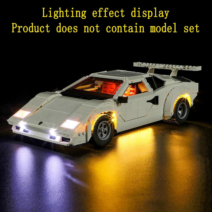 GEAMENT LED Licht-Set Kompatibel mit Lego Lamborghini Countach 5000 Quattrovalvole - Beleuchtungsset