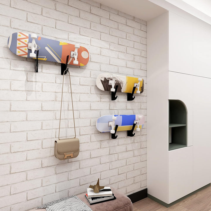 Skateboard Wandhalterung Display Rack, Skateboard Wandregal Display Rack mit Aufbewahrungshaken, Wan