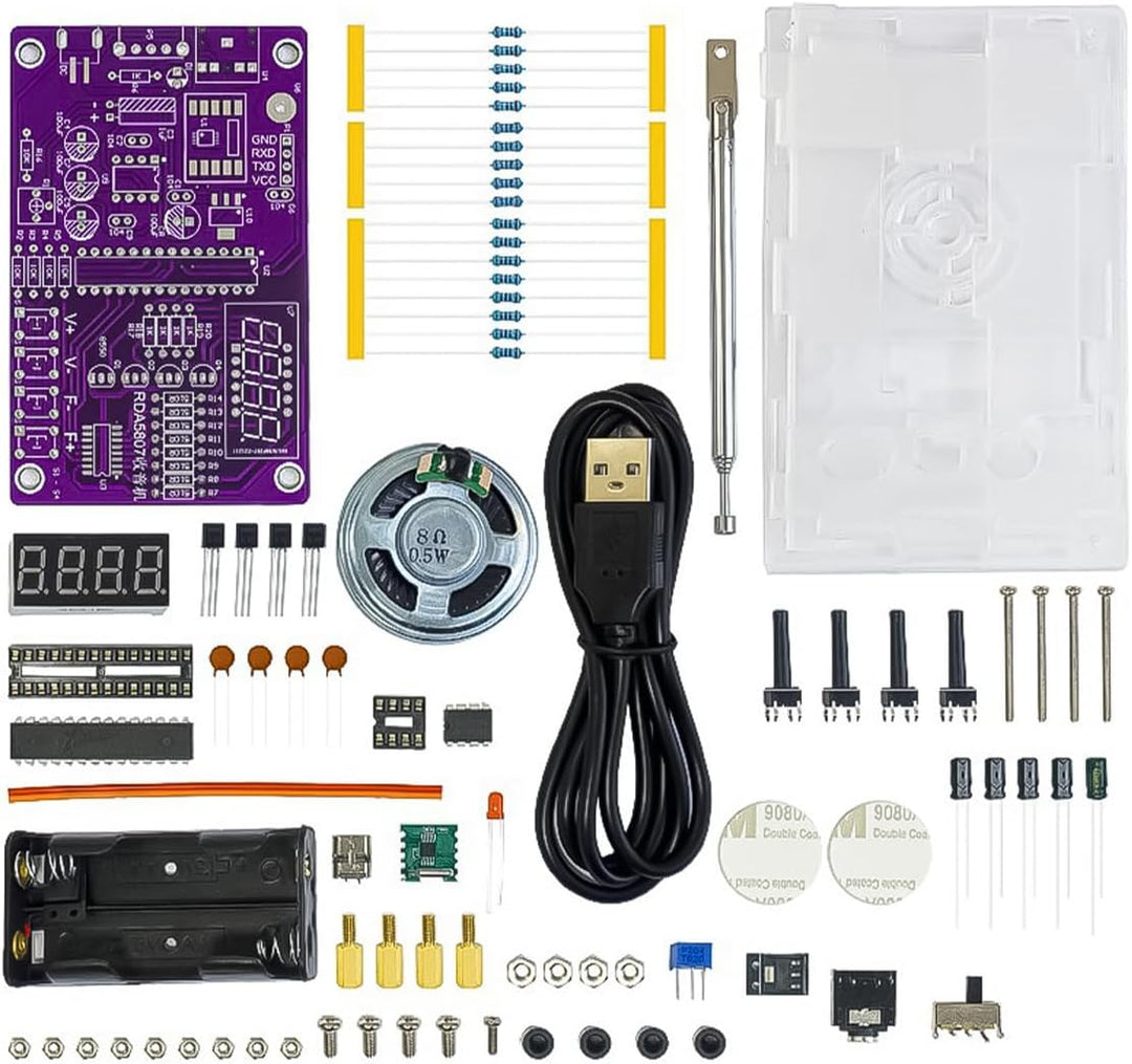 Hsthe Sea Elektronisches FM-Radio FM 87–108 MHz, tragbar, DIY, 2 Power-Modi mit Kopfhöreranschluss,