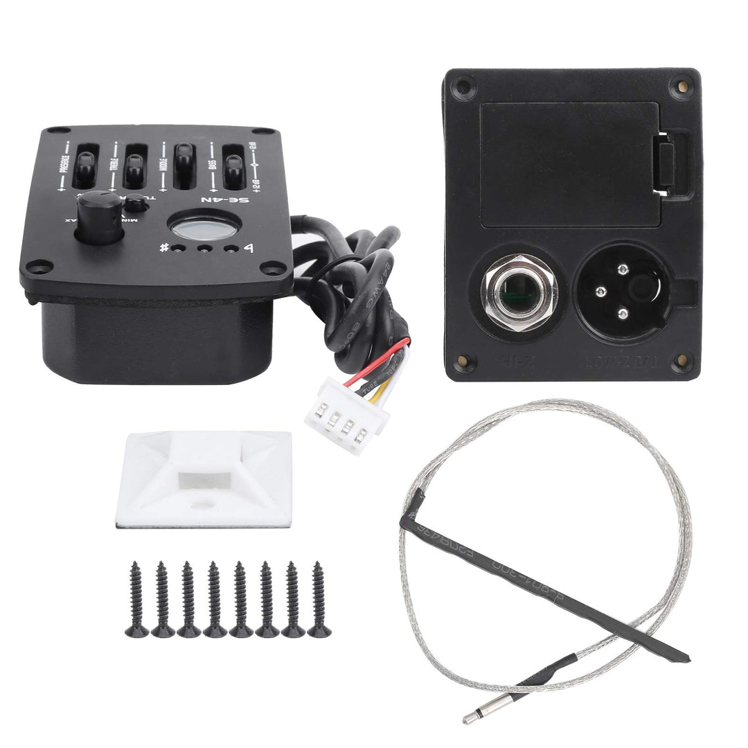 4 Band Equalizer Pickup Akustikgitarre Digital Tuner EQ SE-4N Preamp, 6,35 Mm XLR-Ausgangsbuchsen, B