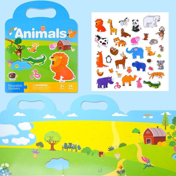 ASTARON 5 Stück Stickerbuch für Kleinkinder, Wiederverwendbare Stickerbücher, Flugzeugaktivitäten, R