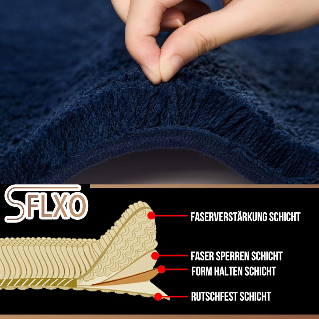 SFLXO Badematte 80cm x 50cm rutschfest-Badvorleger Maschinenwaschbar Anti-Rutsch Badteppich Weich Wa