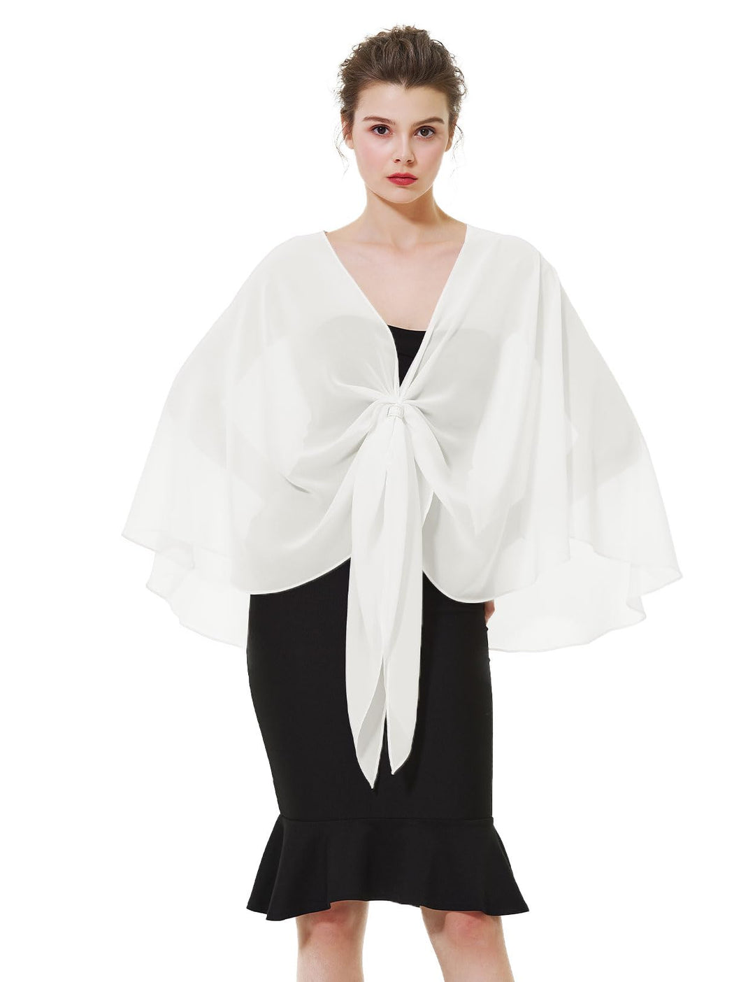 BEAUTELICATE Damen Chiffon Schal Stola Elegante Bolero Leichter Sommerjacke Braut Schal für Brautkle