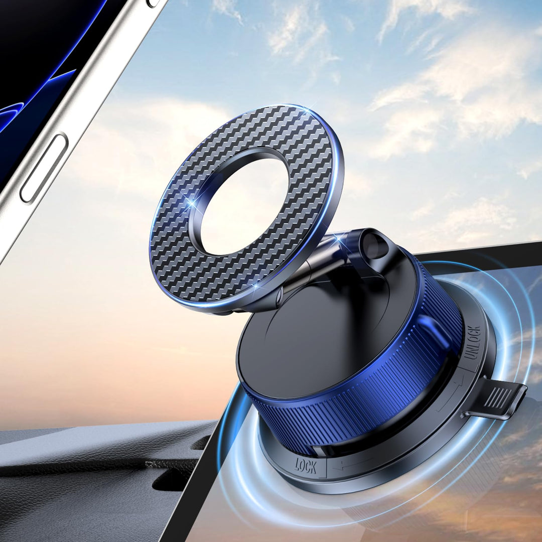 AMSKY Handyhalterung Auto Magnet für Magsafe Autohalterung, Vakuum Saugnapf Magnetische Handy Halter