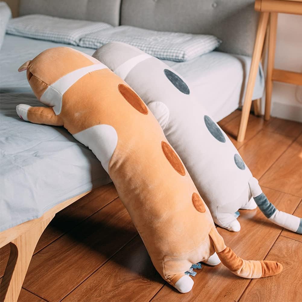Bobomon Katze Kuscheltier stofftier Katze langes Kissen riesen XXL Kawaii gross plüschtier plüschkat