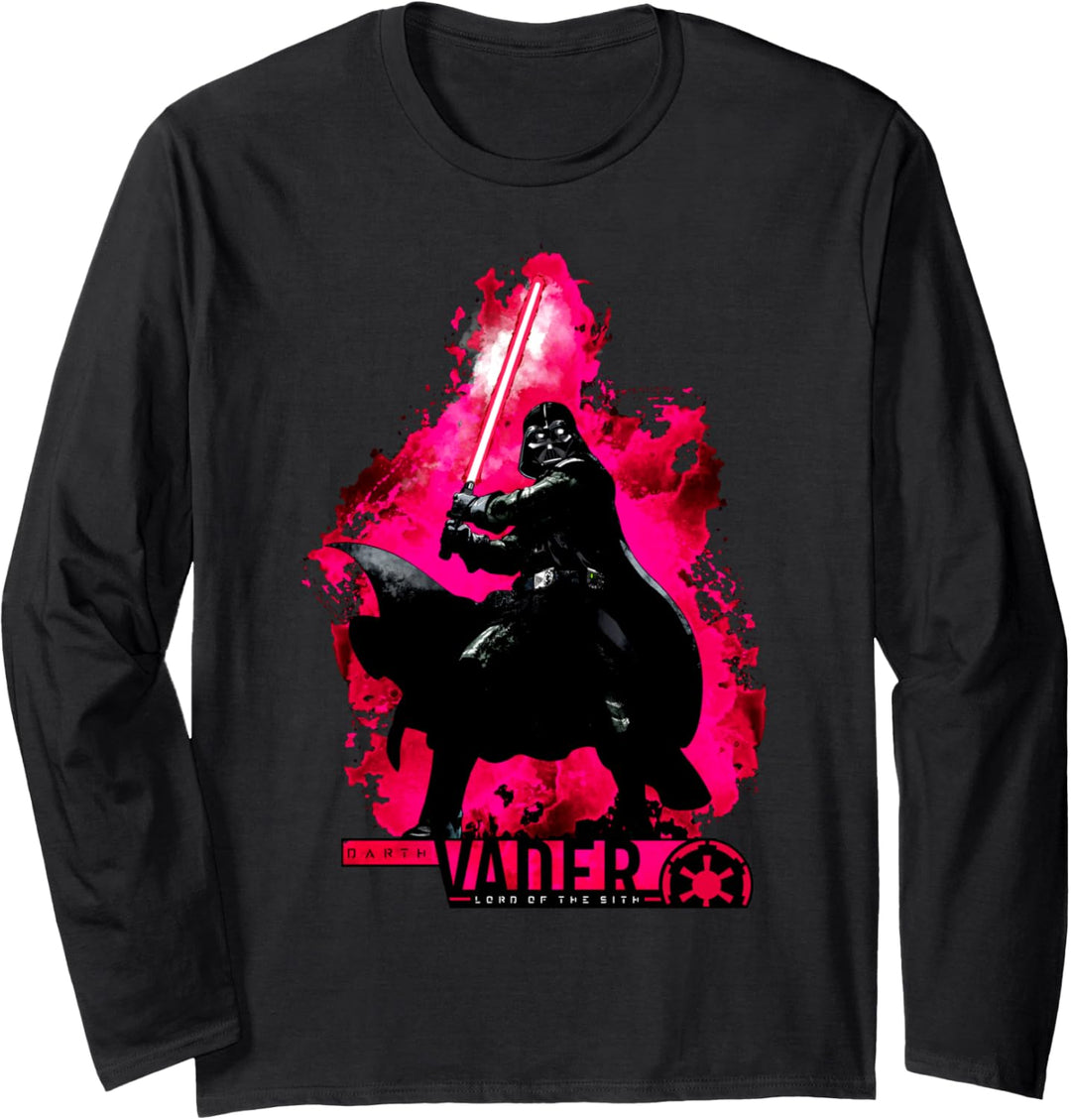 Star Wars Darth Vader On Neon Fire Langarmshirt