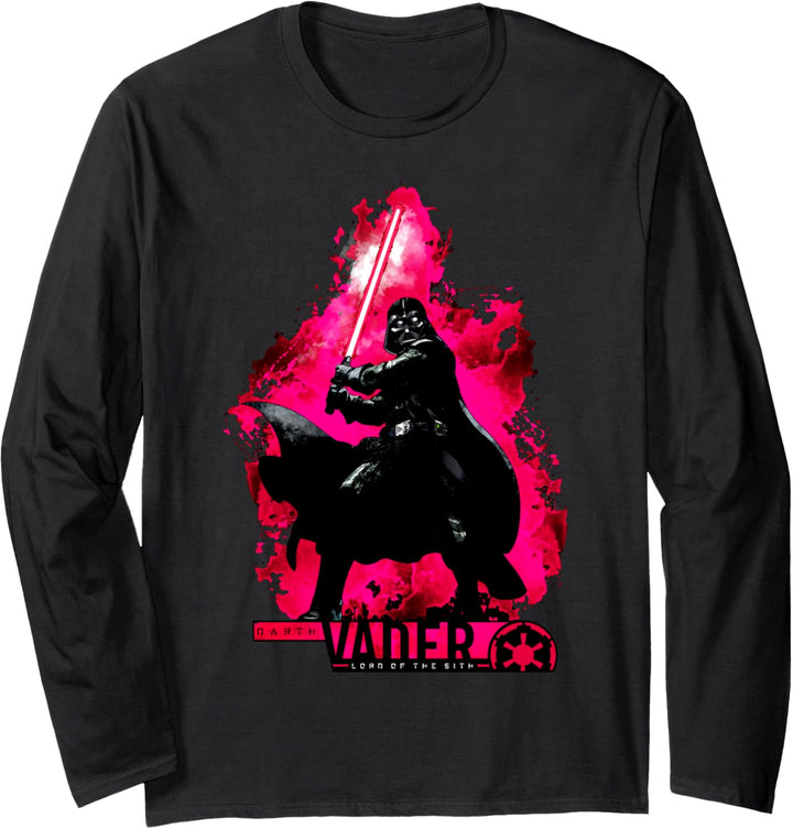 Star Wars Darth Vader On Neon Fire Langarmshirt