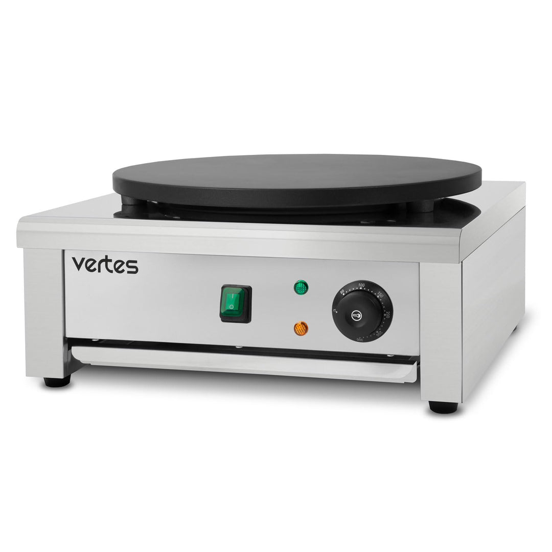 Crepes Maker Crepesplatte Crepesmaker Elektrisch aus Edelstahl mit 40cm Platte (3000W, Antihaftbesch
