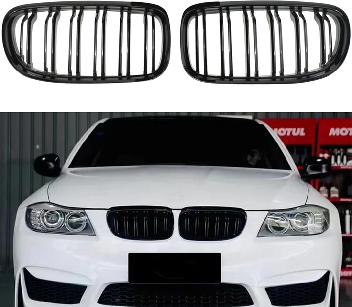 YIUBCZOQI E90 E91 Kühlergrille passend für BMW 3er E90 E91 LCI Bj Nieren Schwarz grill vorne 2009-20