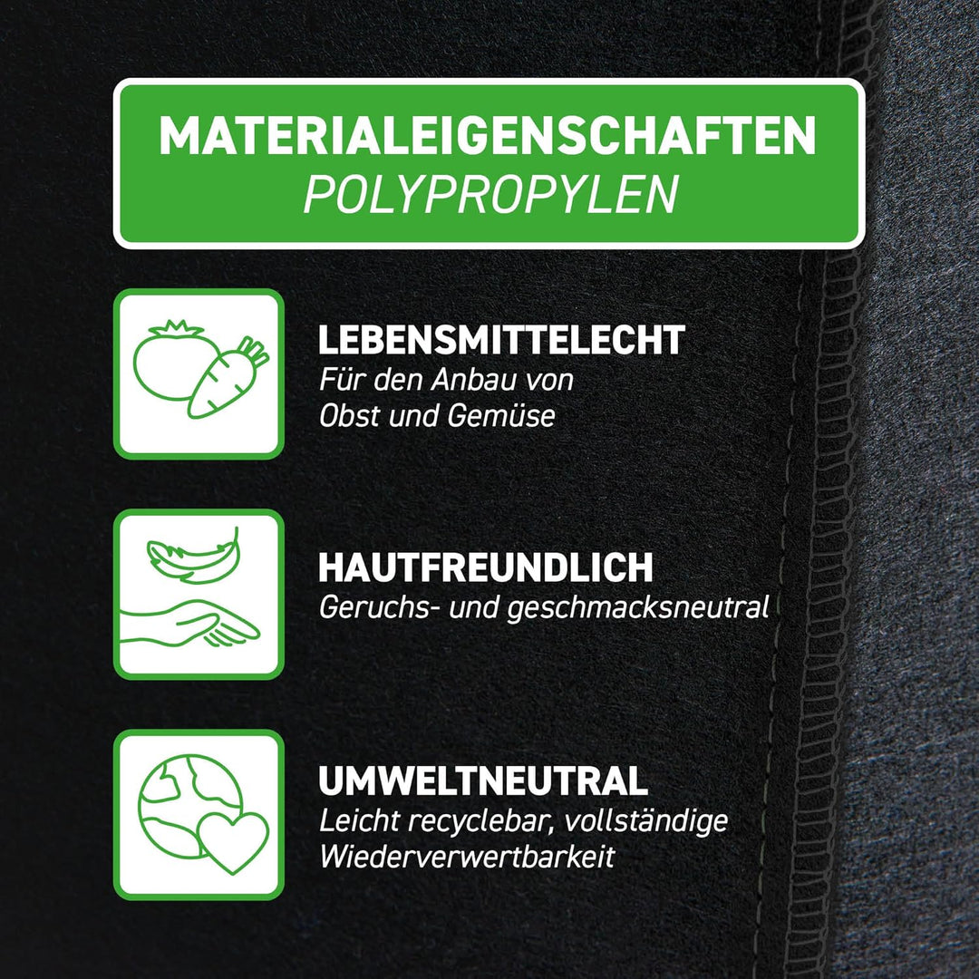 GardenMate 5X 30L Pflanzsack aus Vliesstoff Ø35.6cm Höhe 30.5cm - Blackline 5x 30 Liter (D35.6xH30.5
