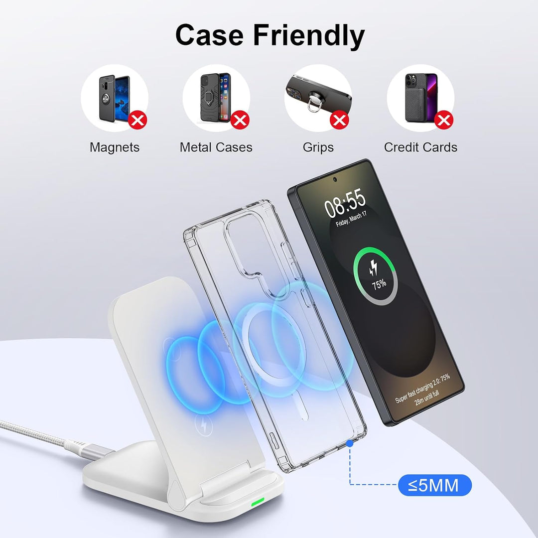 15W Induktive Ladestation Samsung, Wireless Charger mit 18W Schnellladegerät, Google Pixel Stand für