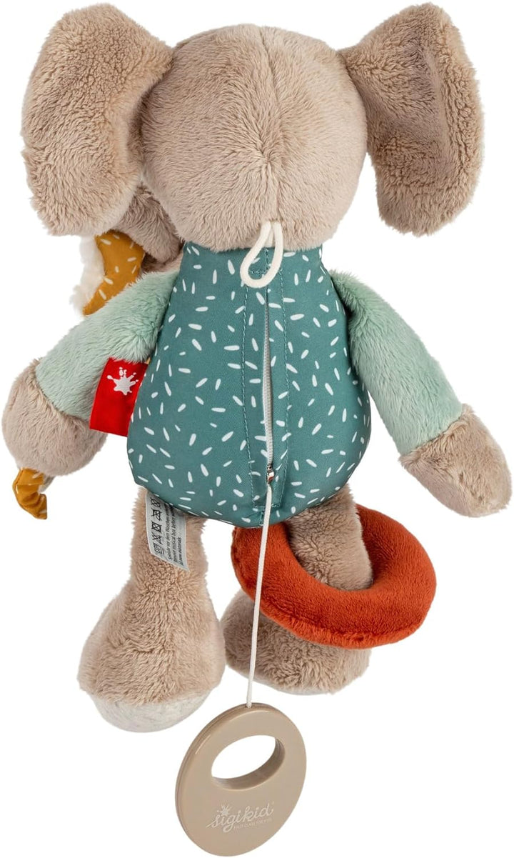 sigikid 43164 Babyaktivspielzeug Stofftier Elefant, Mint/grau, Mint/Grau