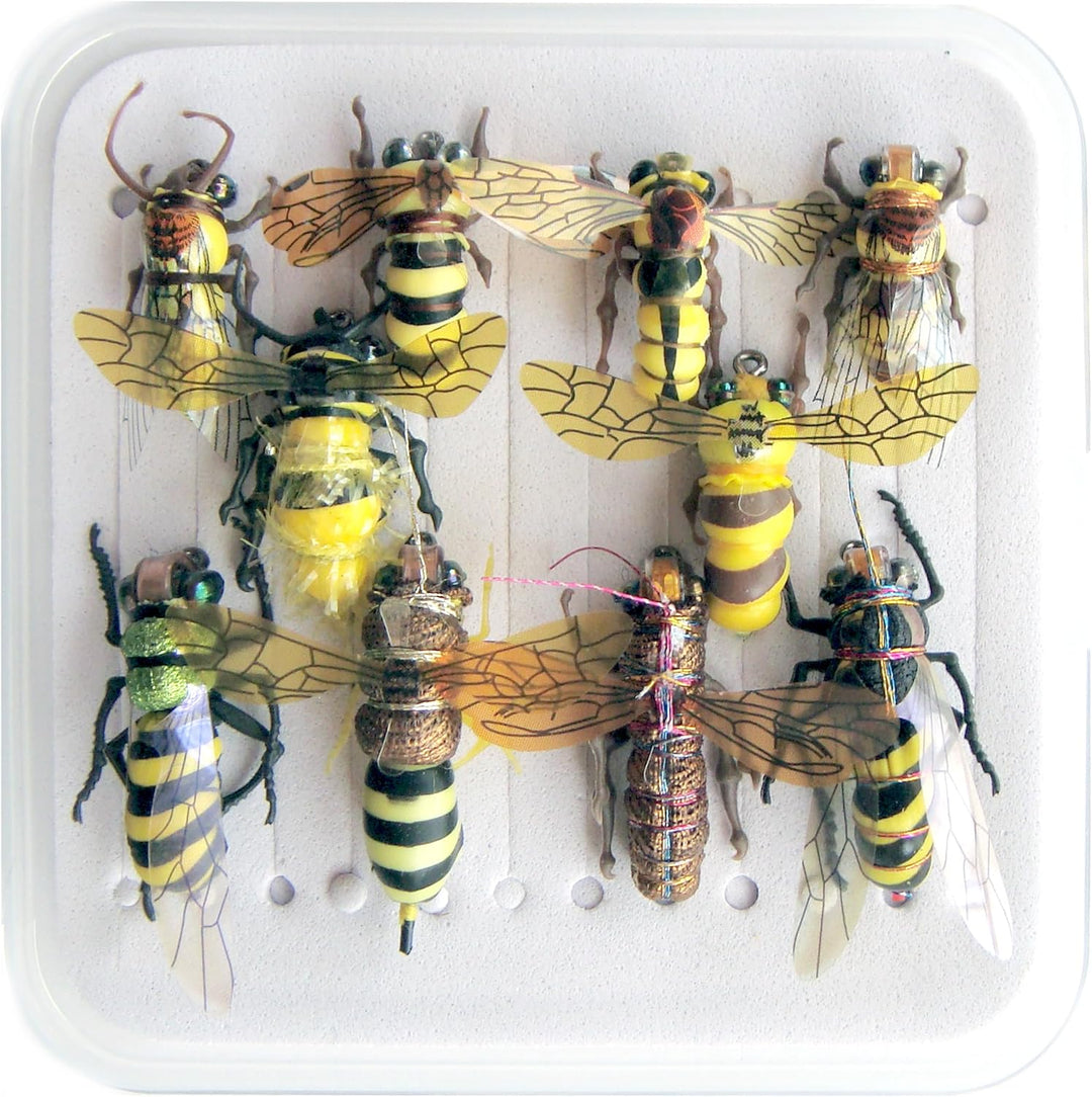 YAZHIDA Fliegenfischen-Set, Bienenfliegen-Sortiment, Wildbienen-Flugserie Serie C