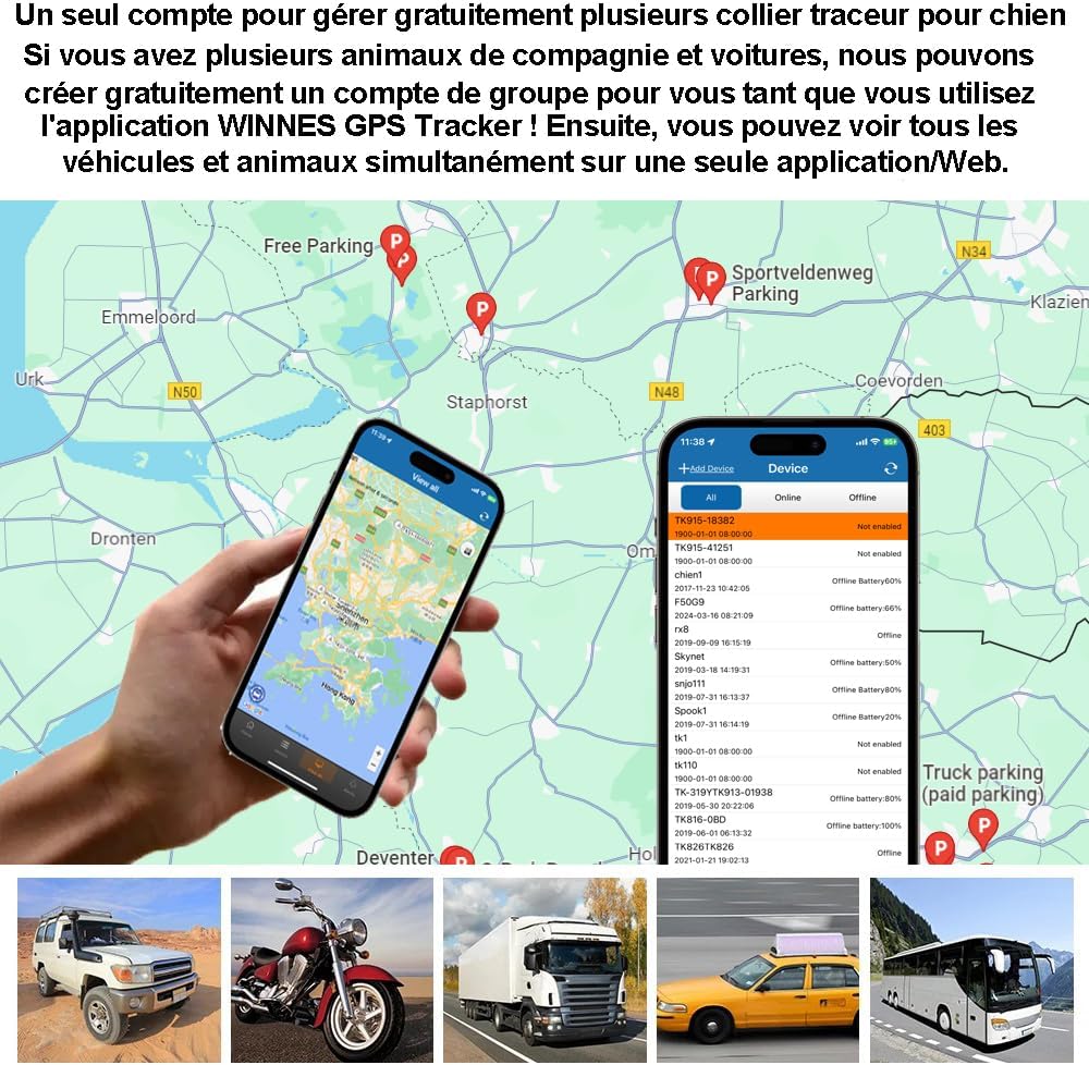TKMARS 4G GPS-Tracker Auto GPS Tracker 240 Tage Standby-Zeit, 60 Historien Abrufbar, Stark Magnetisc