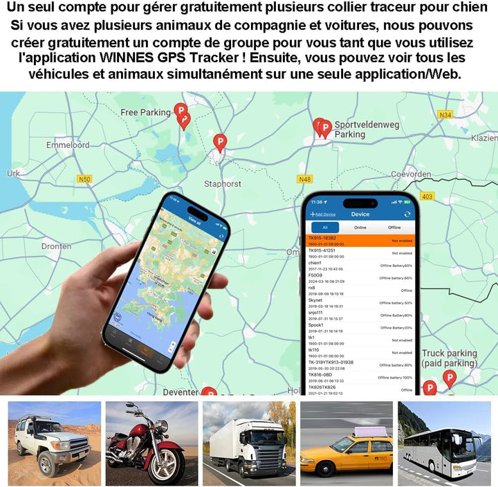 TKMARS 4G GPS-Tracker Auto GPS Tracker 240 Tage Standby-Zeit, 60 Historien Abrufbar, Stark Magnetisc