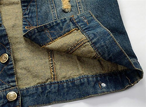 Herren Beiläufiger Denim Weste Jacke Klassische ärmel Dünne Jacken XS Blau, XS Blau
