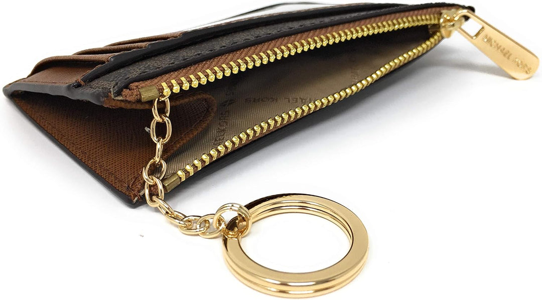 Michael Kors Jet Set Travel Kleine Tasche mit Reissverschluss und Ausweishalter – Twill PVC beschich