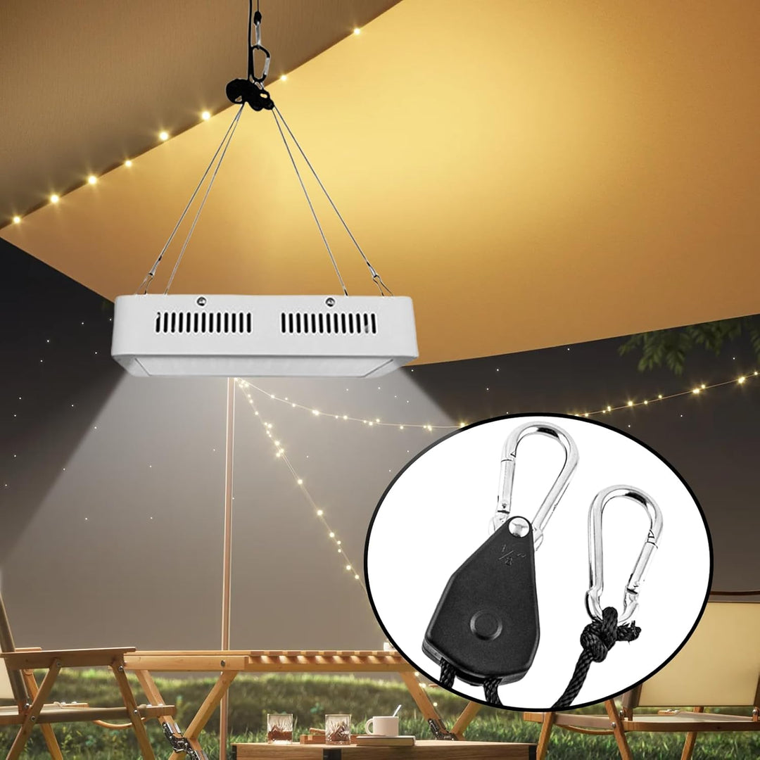 12 Stück Ratchet Hanger, Einstellbare Ratchet Seilratsche mit Haken 2,4m, 1/8 Zoll Seilaufhänger Sei