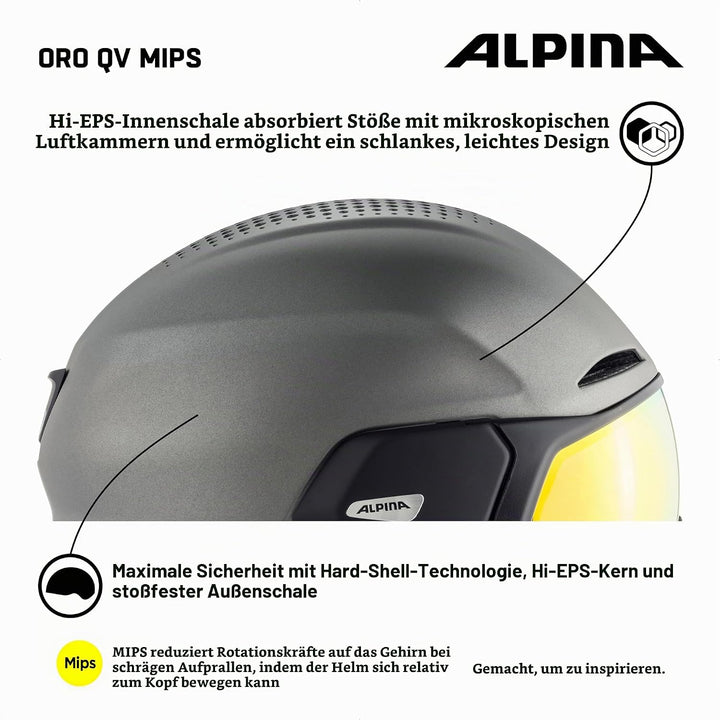 Alpina ORO QV MIPS - Unisex Visierhelm 51-55 cm, 51-55 cm