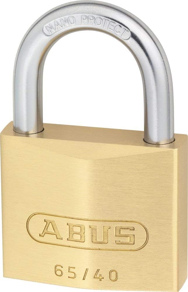ABUS Vorhängeschloss Messing 65/40 - 3er Set, gleichschliessend - Kellerschloss, Spindschloss u. v.