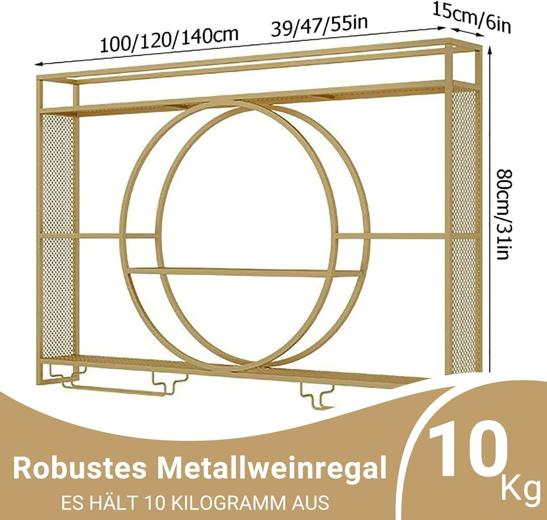 Awoyep Regal Metall Weinregal Hängend Flaschenregal: Bar Regale Wand Wandmontierte Weinregale Für Ba