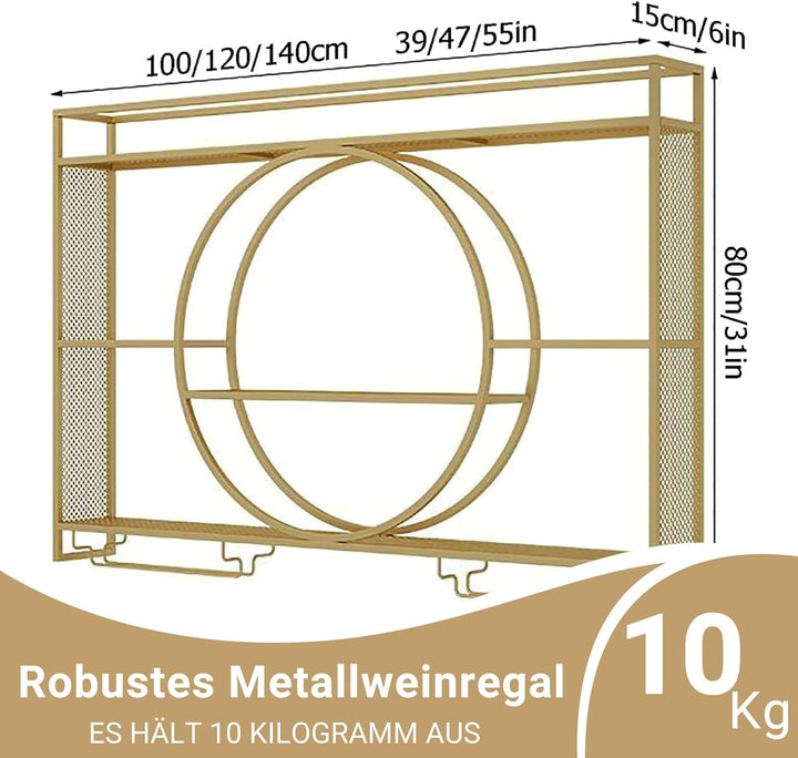 Regal Metall Weinregal Hängend Flaschenregal: Bar Regale Wand Wandmontierte Weinregale Für Bar, Rest